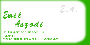 emil aszodi business card